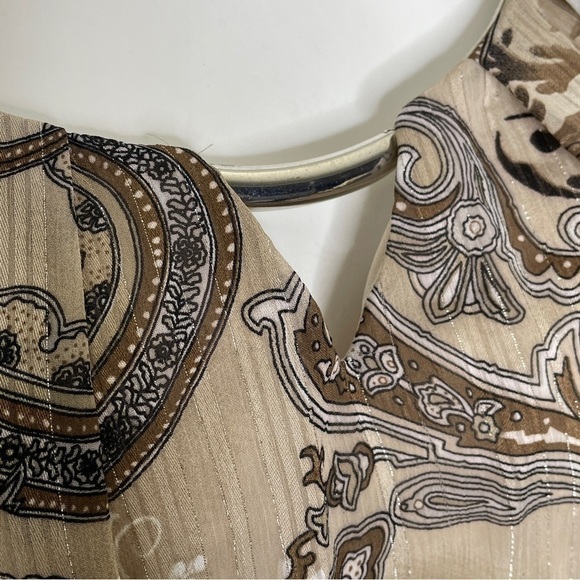 Sara Michelle plus brown and tan print top NWT 2X - Picture 5 of 7